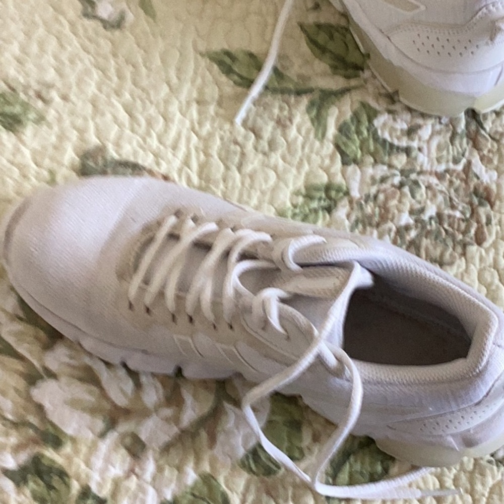 ASICS white running shoes size 7.